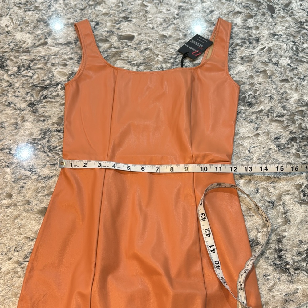 n:PHILANTHROPY Nuevo Vegan Leather Mini Dress Camel XS NWT - Picture 8 of 13